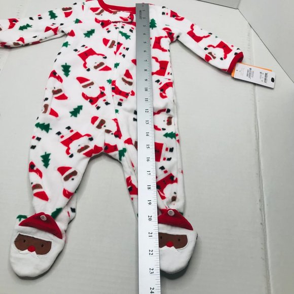 Just One You Made By Carter's Baby Size 6 Month Dark Santa Footed Pajama New - Picture 16 of 16